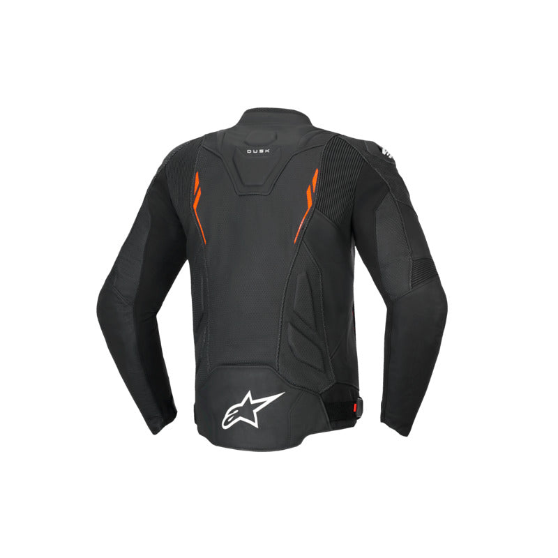 Alpinestars DUSK AIRFLOW LEATHER JACKET BLACK FLURO RED
