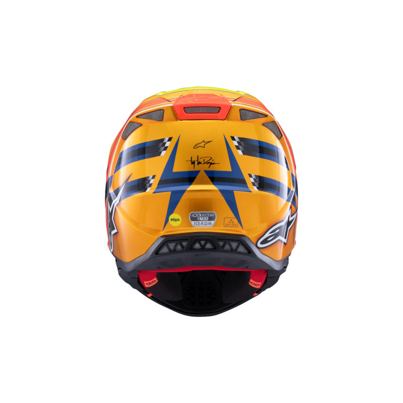 Alpinestars Sm10 Tld Edition 25 Ece06 Helmet - Dark-Blue Orange Fluro-Yellow Red Glossy