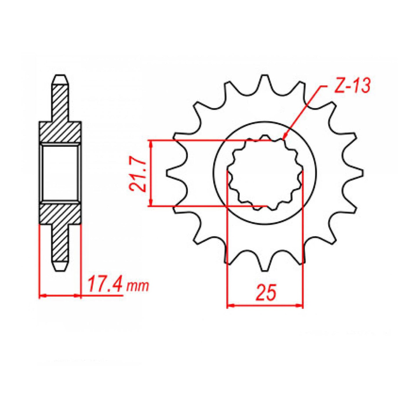 MTX 1299 Steel Front Sprocket #520 (10-KVO)