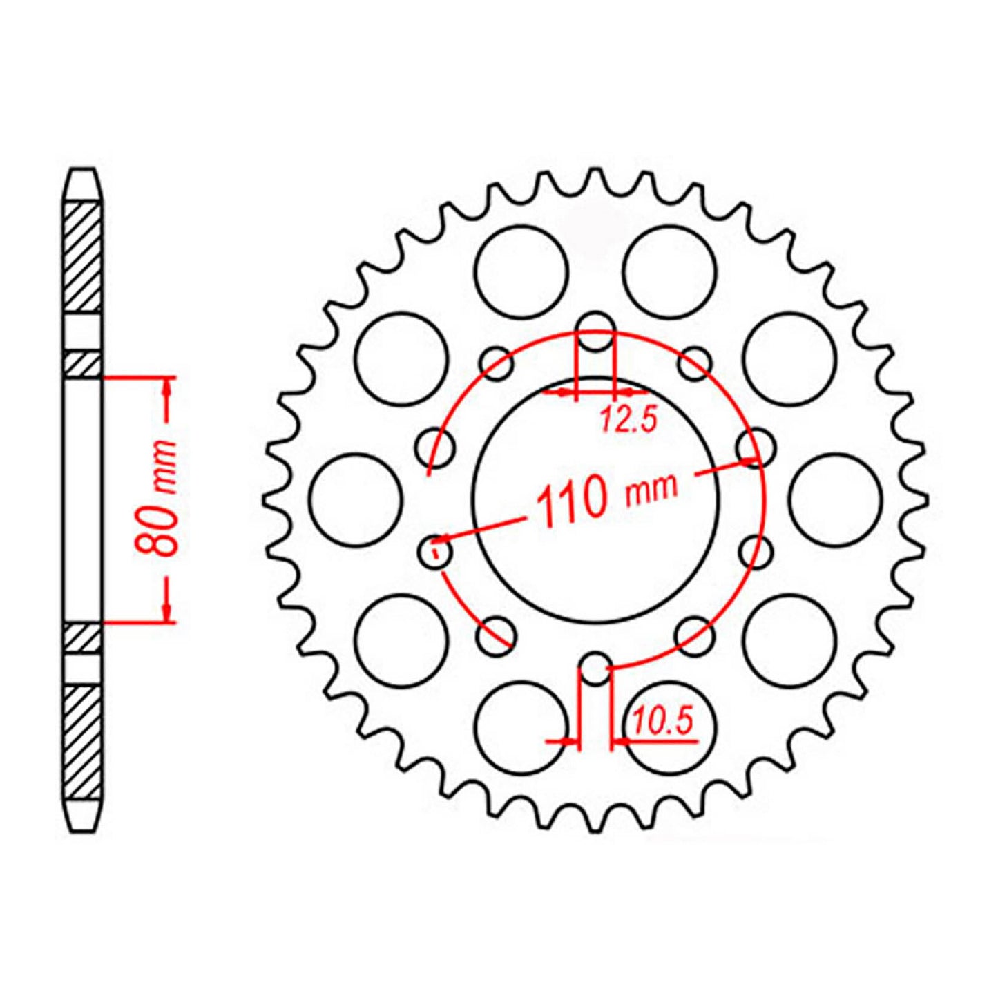 MTX 1332 Steel Rear Sprocket #525 (11-MW3)