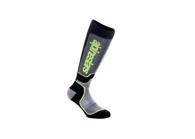 ALPINESTARS MX24 YOUTH MX PLUS SOCKS BLACK GREY YELLOW