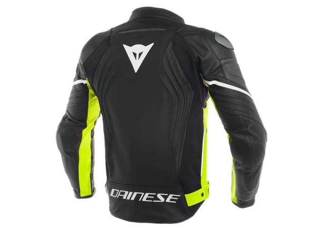 DAINESE RACING 3 LEATHER JACKET BLACK FLURO YELLOW