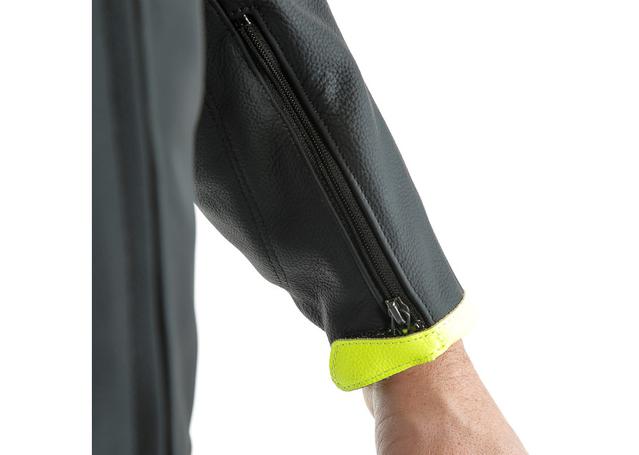 DAINESE AGILE LEATHER JACKET BLACK MATT CHARCOAL