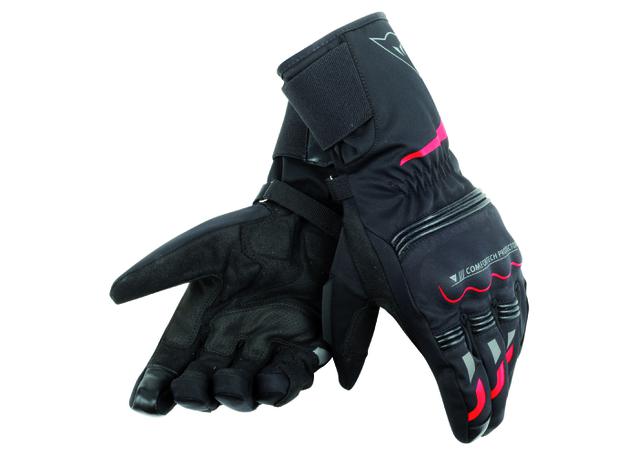 DAINESE TEMPEST D-DRY LONG GLOVES BLACK RED (UNISEX)
