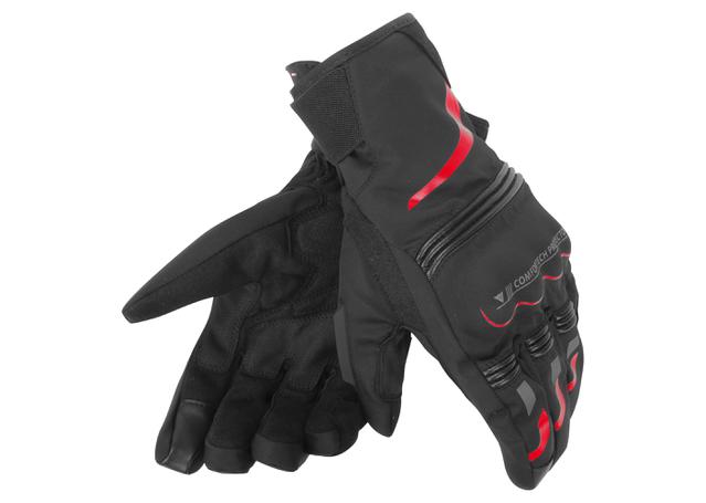 DAINESE TEMPEST D-DRY SHORT GLOVES BLACK RED (UNISEX)