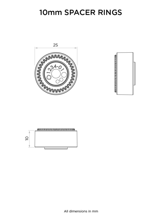 Quad Lock 360 Arm - Quad Lock 10Mm Spacer (Twin Pack) - Black