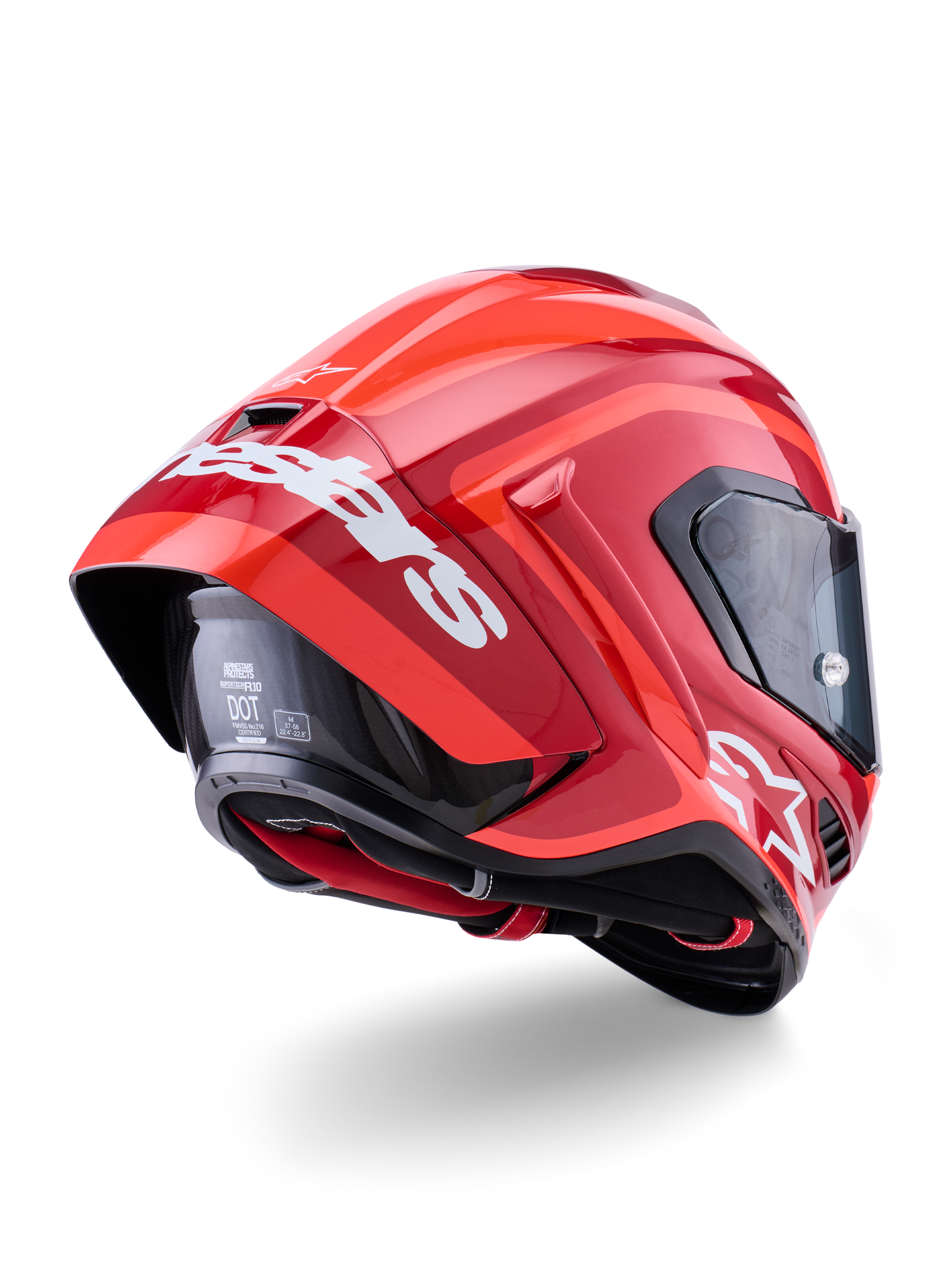 Alpinestars SUPERTECH SR10 ARIUS HELMET ECE06/DOT /FIM BLACK WHITE DOUBLE RED GLOSS