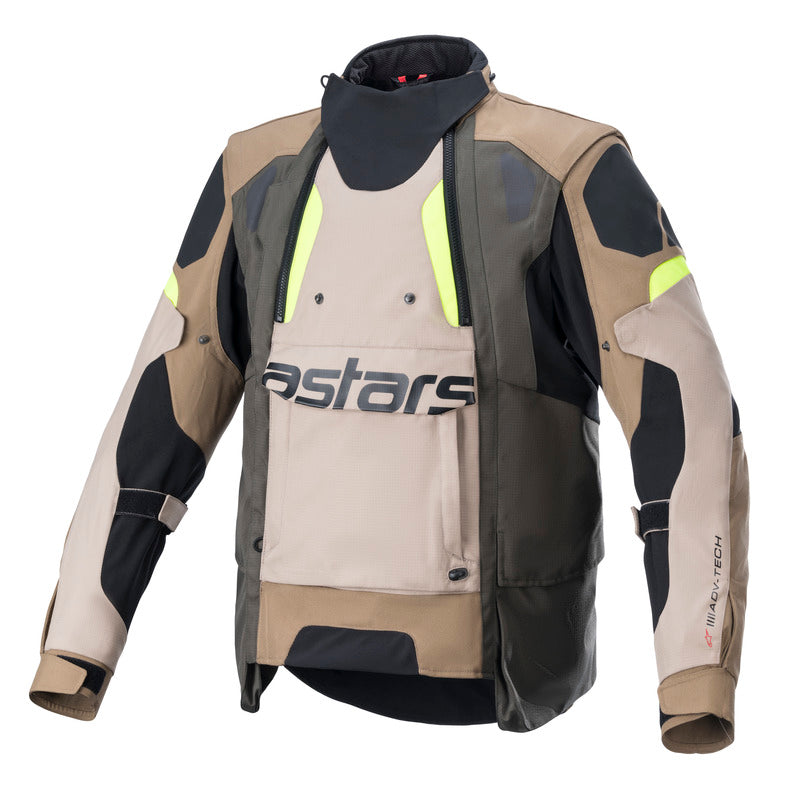 ALPINESTARS HALO DRYSTAR ADVENTURE JACKET KHAKI/SAND/FLURO YELLOW