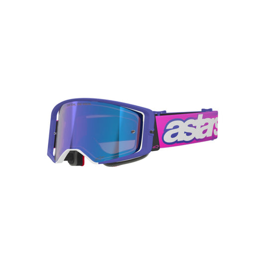 (MX26) SUPERTECH VISTA GOGGLE | PURPLE FLURO-PINK (3152) | MIRROR BLUE LENS