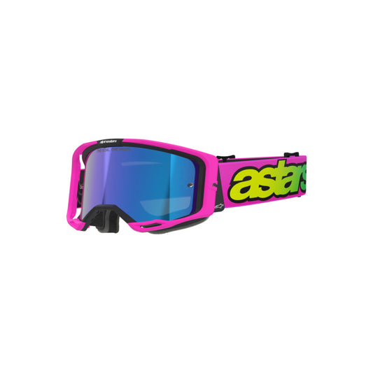 (MX26) VISION 8 VISTA GOGGLE | PINK-FLURO YELLOW-FLURO (3159) | MIRROR BLUE LENS