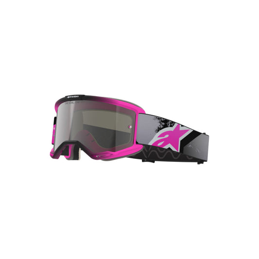 (MX26) VISION 5 LAHND GOGGLE | IRON PINK FLURO (9284) | MIRROR SILVER LENS