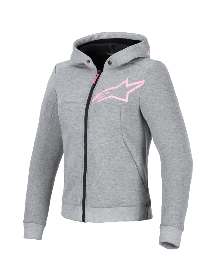 ALPINESTARS WOMENS CHROME V2 SPORT HODDIE - Grey/Fluro Pink