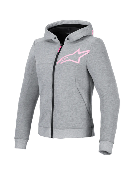 ALPINESTARS WOMENS CHROME V2 SPORT HODDIE - Grey/Fluro Pink