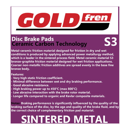 GOLDfren Brake Pads Sintered Sports GF070 - S3 (PH239)