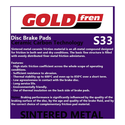 GOLDfren Brake Pads GF214 - S33