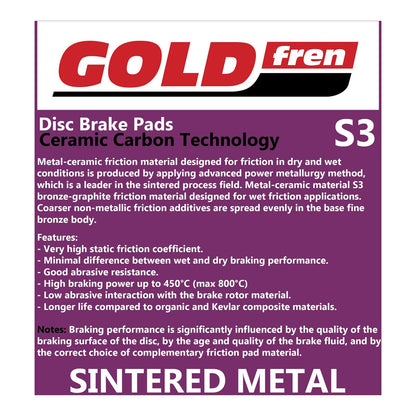 GOLDfren Brake Pads Sintered Sports GF387 - S3