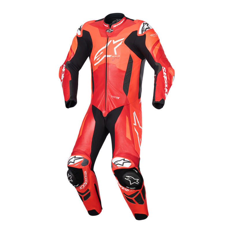 Alpinestars GP PLUS V4 SPRINT 1PC LEATHER SUIT FLURO- RED MID-RED WHITE