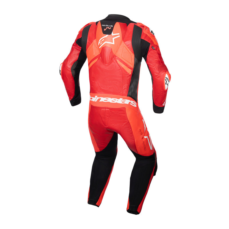 Alpinestars GP PLUS V4 SPRINT 1PC LEATHER SUIT FLURO- RED MID-RED WHITE