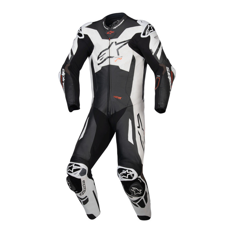 Alpinestars GP PLUS V4 SPRINT 1PC LEATHER SUIT FLURO- BLACK WHITE RED FLURO