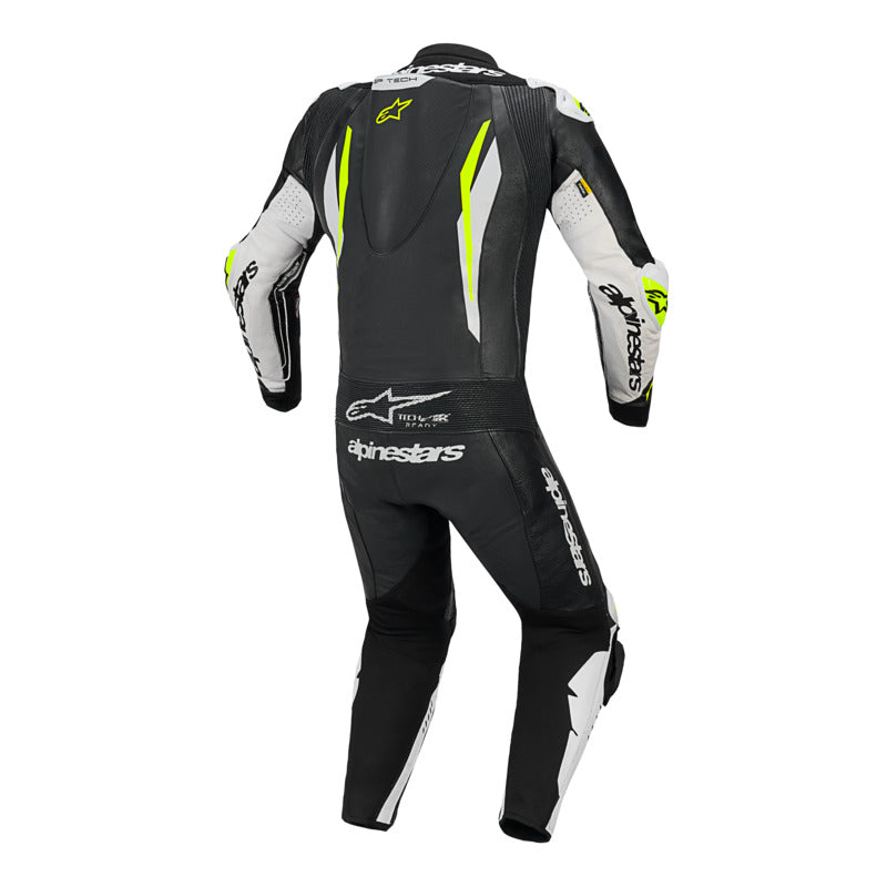 Alpinestars GP TECH V5 1 PC LEATHER SUIT BLACK WHITE YELLOW FLURO