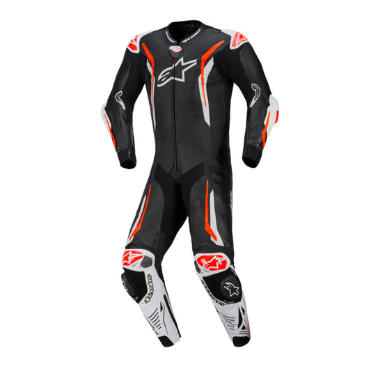 Alpinestars GP TECH V5 1 PC LEATHER SUIT BLACK WHITE RED FLURO