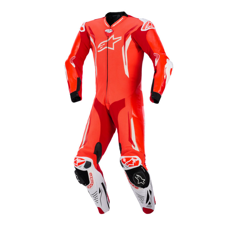 Alpinestars GP TECH V5 1 PC LEATHER SUIT FLURO-RED/BRIGHT-RED/WHITE