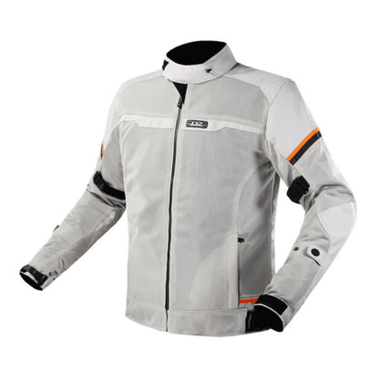 LS2 Riva Men's Jacket - Light Grey / Hi-Vis Orange