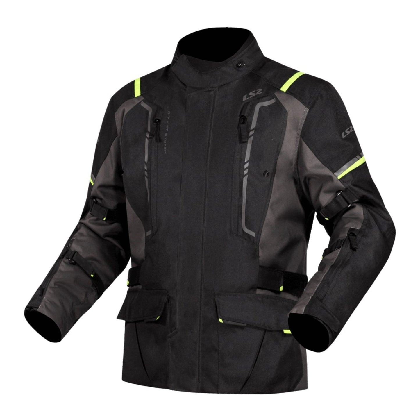 LS2 Narvik Men's Jacket - Grey / Black / Hi-Vis Yellow