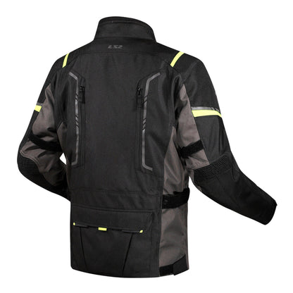 LS2 Narvik Men's Jacket - Grey / Black / Hi-Vis Yellow