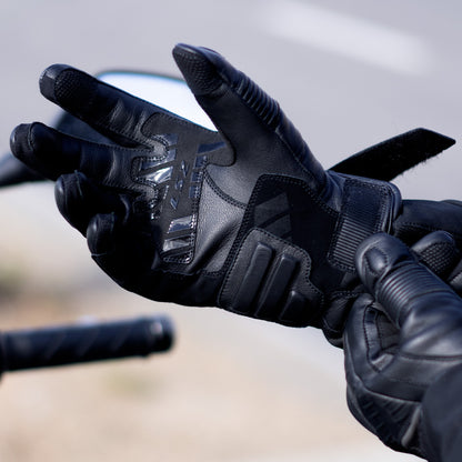 LS2 Octane Men's Leather Gloves - Black