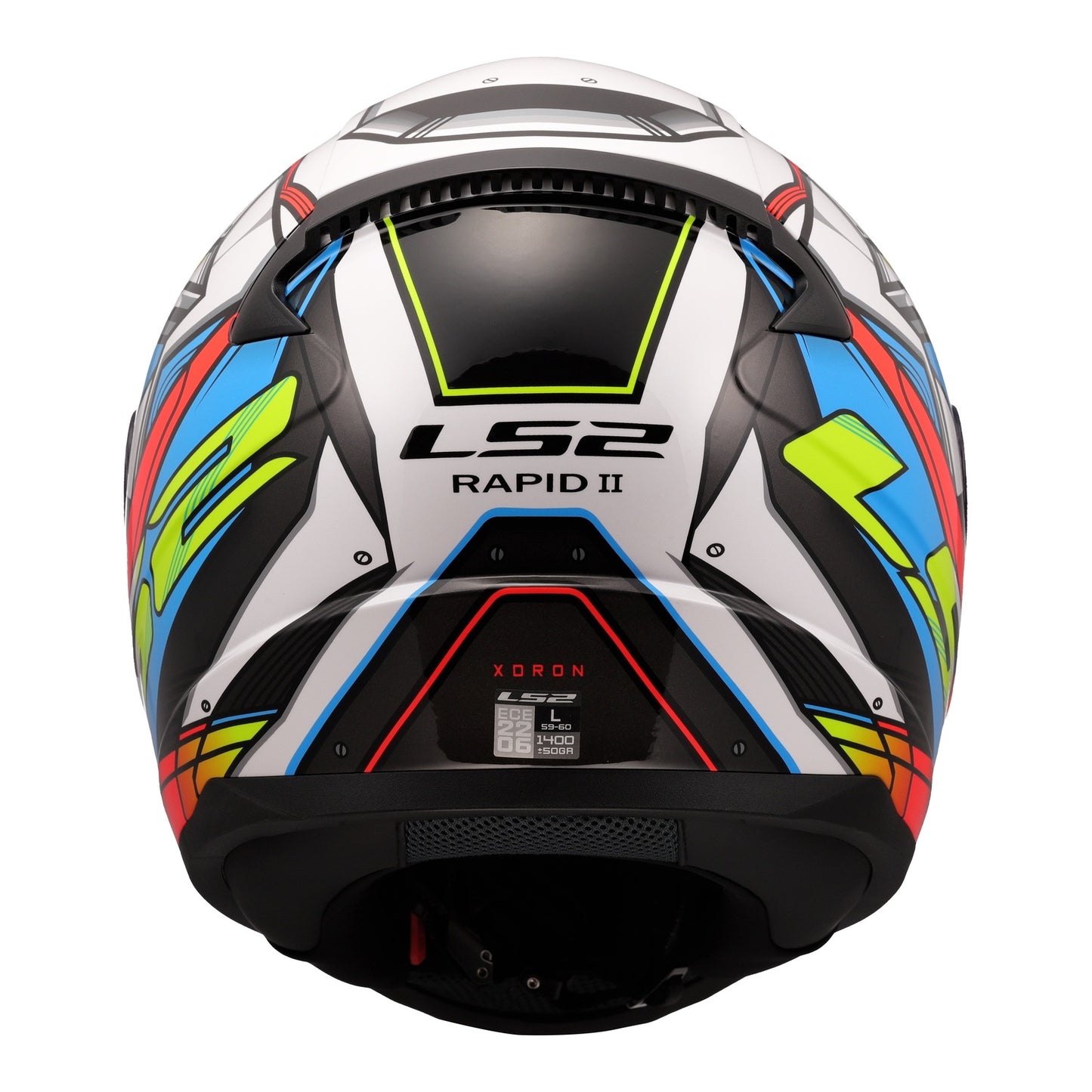 LS2 FF353 Rapid II XDron Helmet - White / Hi-Vis Orange / Blue
