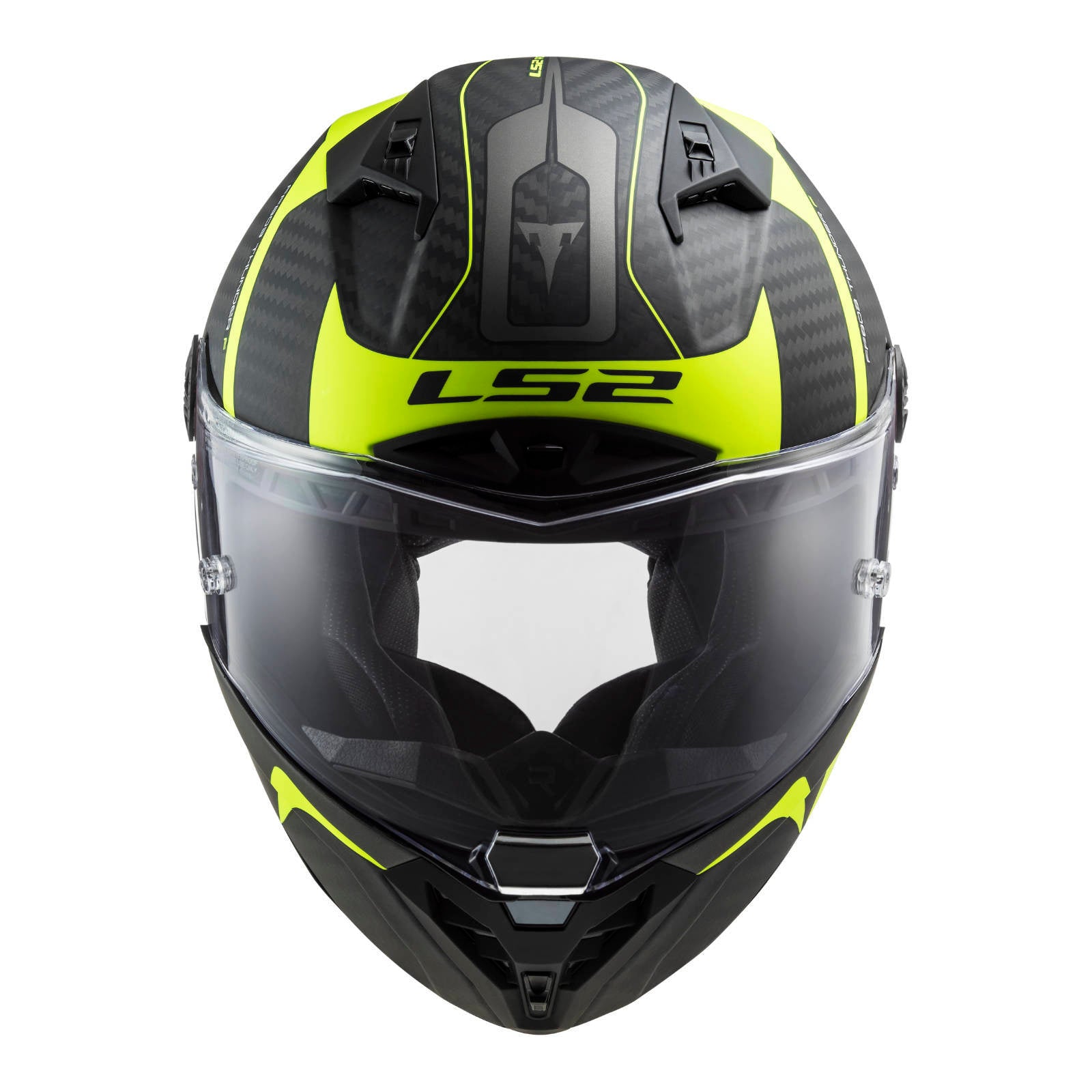 LS2 FF805C Thunder Carbon Helmet -  Matte Carbon / Hi-Vis Yellow
