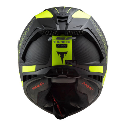 LS2 FF805C Thunder Carbon Helmet -  Matte Carbon / Hi-Vis Yellow