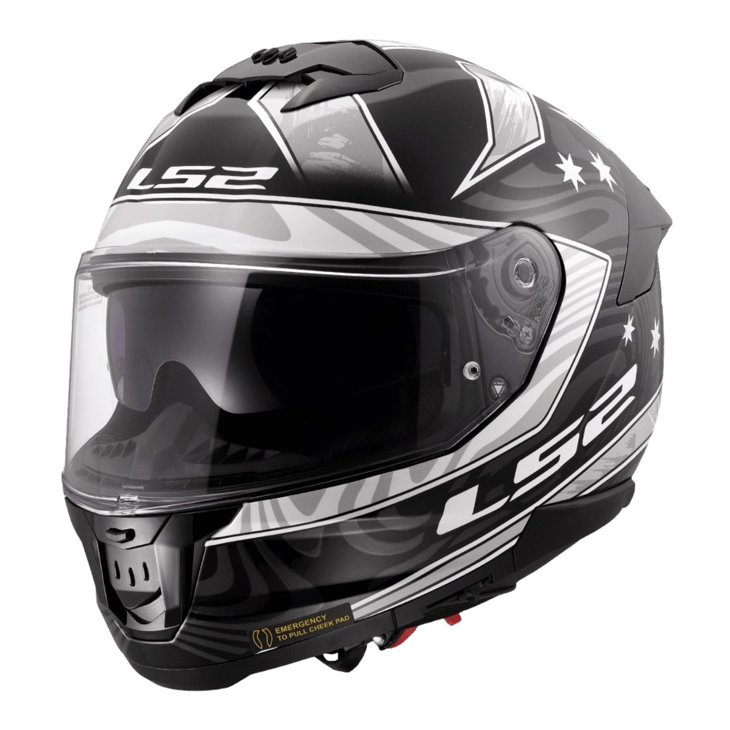 LS2 FF808 Stream II Galdam Helmet - Black / White