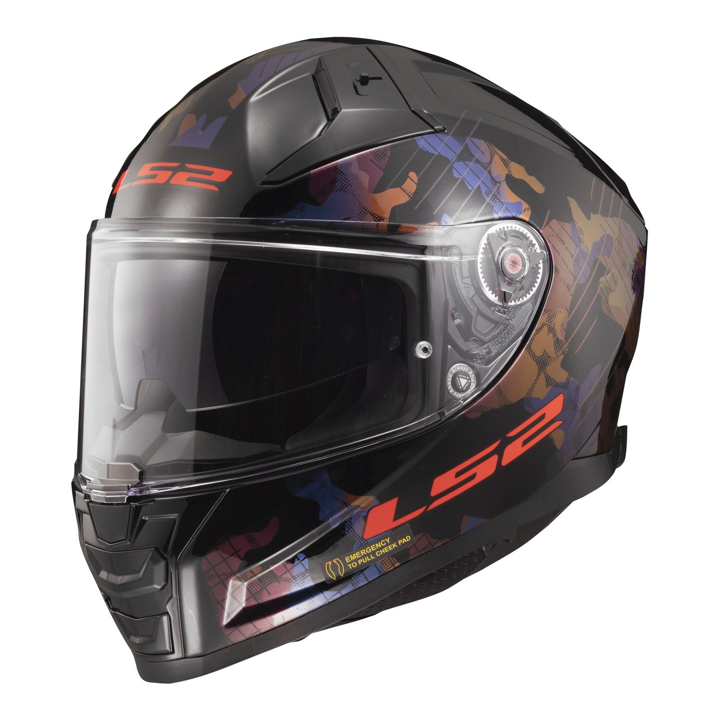 LS2 FF811 Vector II Kamo Helmet - Black / Blue / Titanium 06