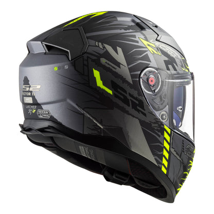 LS2 FF811 Vector II Techbot Helmet - Matte Titanium / Hi-Vis Yellow