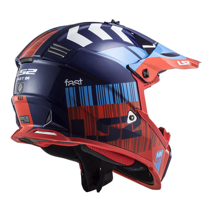 LS2 MX437 Fast Evo Xcode - Red / Blue