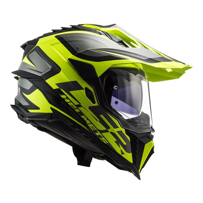 LS2 MX701 Explorer Alter Helmet - Matte Black / Hi-Vis Yellow 06