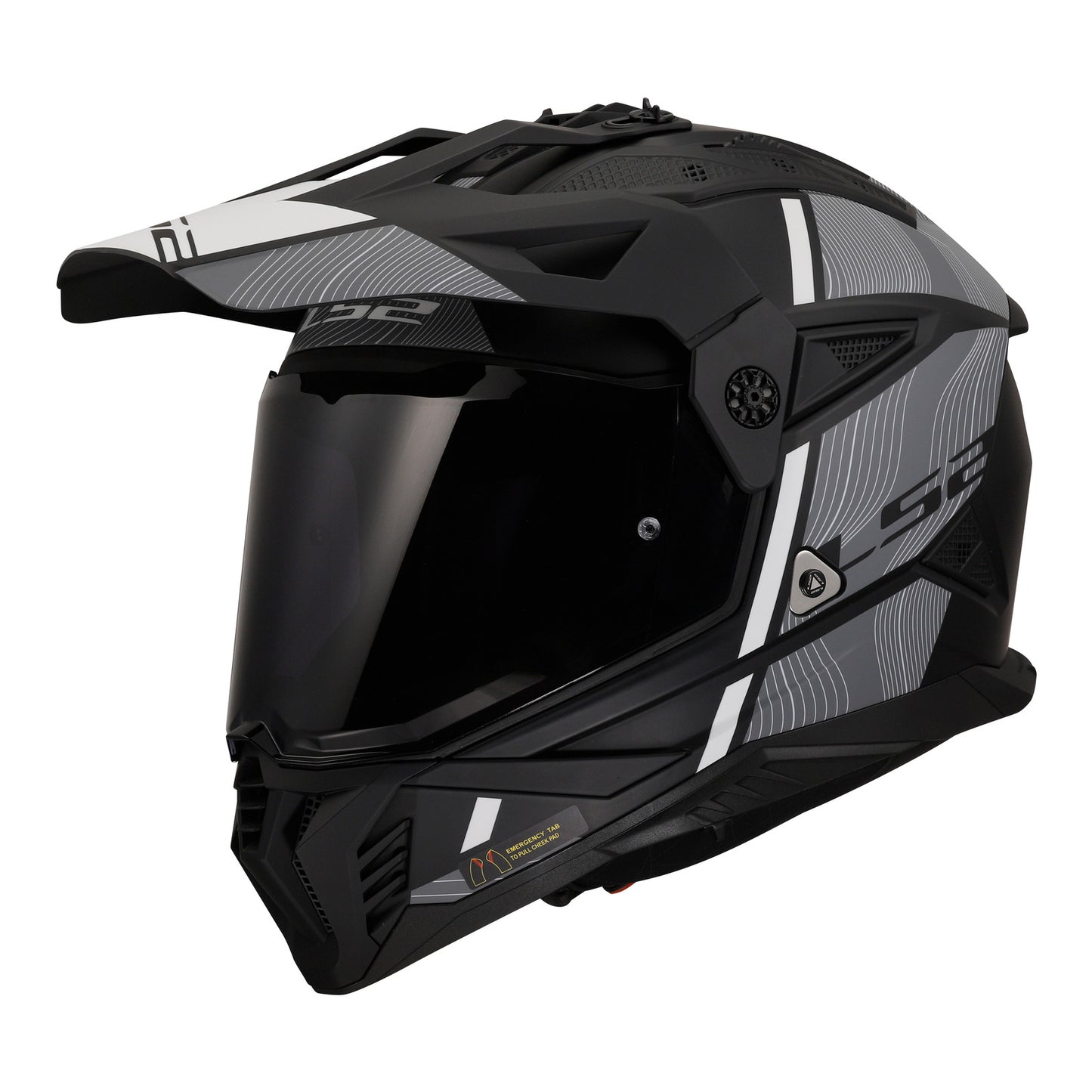 LS2 MX702 Pioneer II Hill Helmet - Matte Black / White 06