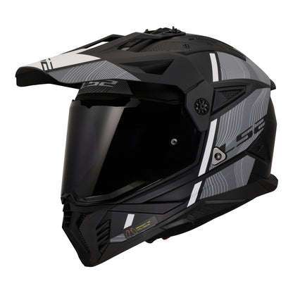 LS2 MX702 Pioneer II Hill Helmet - Matte Black / White 06