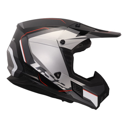 LS2 MX706 COZ Arched Helmet - Black / Silver / Titanium