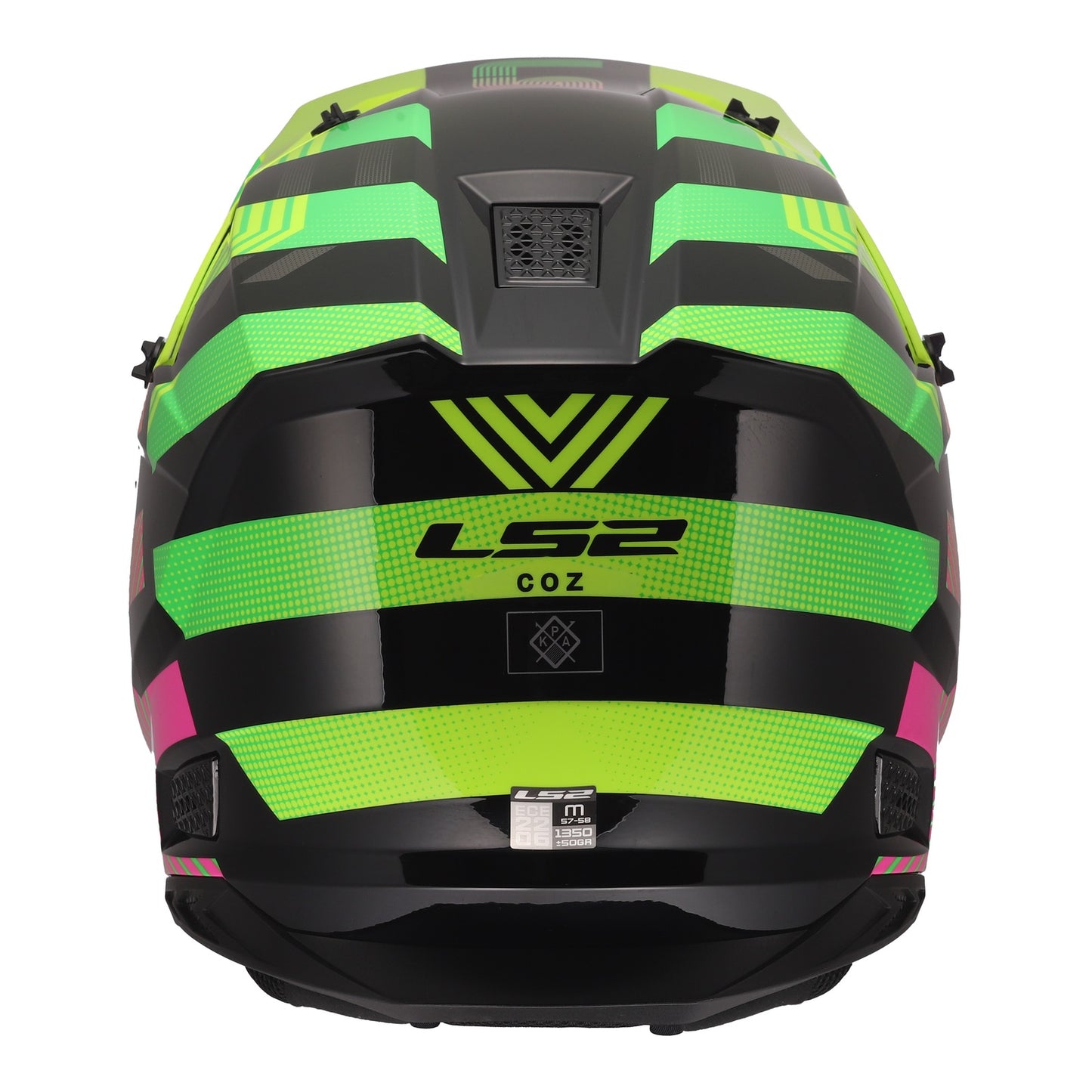 LS2 MX706J COZ Chromatic Helmet - Black / Hi-Vis Pink