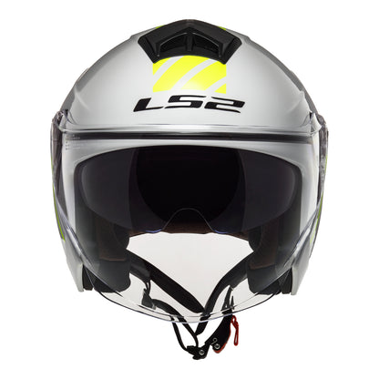 LS2 OF573 Twister II Luna Helmet - White / Silver