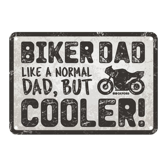 Oxford Garage Metal Sign: Biker Dad, Like a Normal Dad, But Cooler