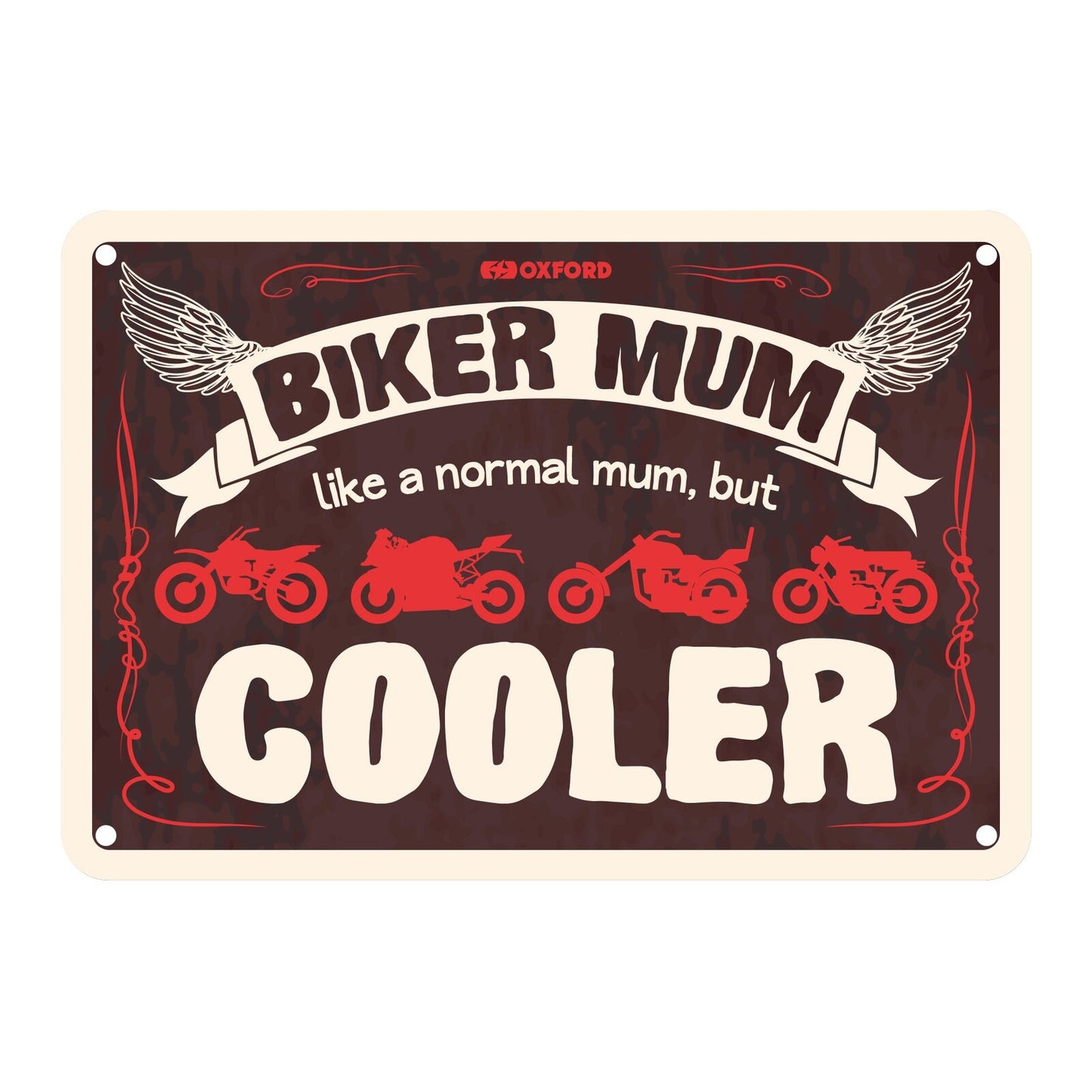 Oxford Garage Metal Sign: Biker Mum, Like a Normal Mum, But Cooler