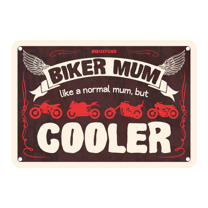 Oxford Garage Metal Sign: Biker Mum, Like a Normal Mum, But Cooler
