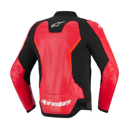 ALPINESTARS GP FORCE V2 LEATHER JACKET AIRFLOW RED FLURO RED