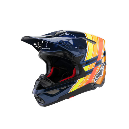Alpinestars Sm10 Tld Edition 25 Ece06 Helmet - Dark-Blue Orange Fluro-Yellow Red Glossy