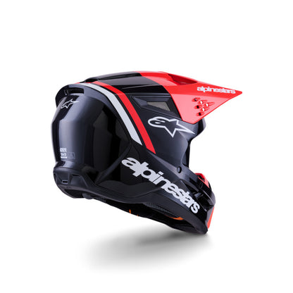 Alpinestars SM3 RADIUM HELMET ECE06 BLACK FLURO-RED WHITE GLOSSY