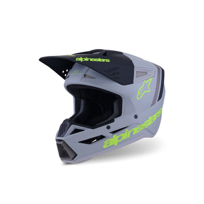Alpinestars SM3 RADIUM HELMET ECE06 GRAY BLACK FLURO-YELLOW MATT